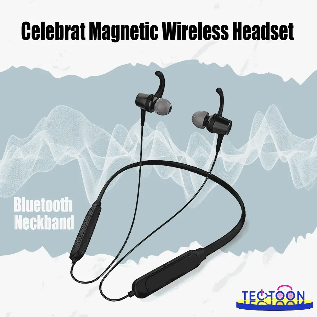 Celebrat Magnetic Wireless Headset Bluetooth Neckband6.webp
