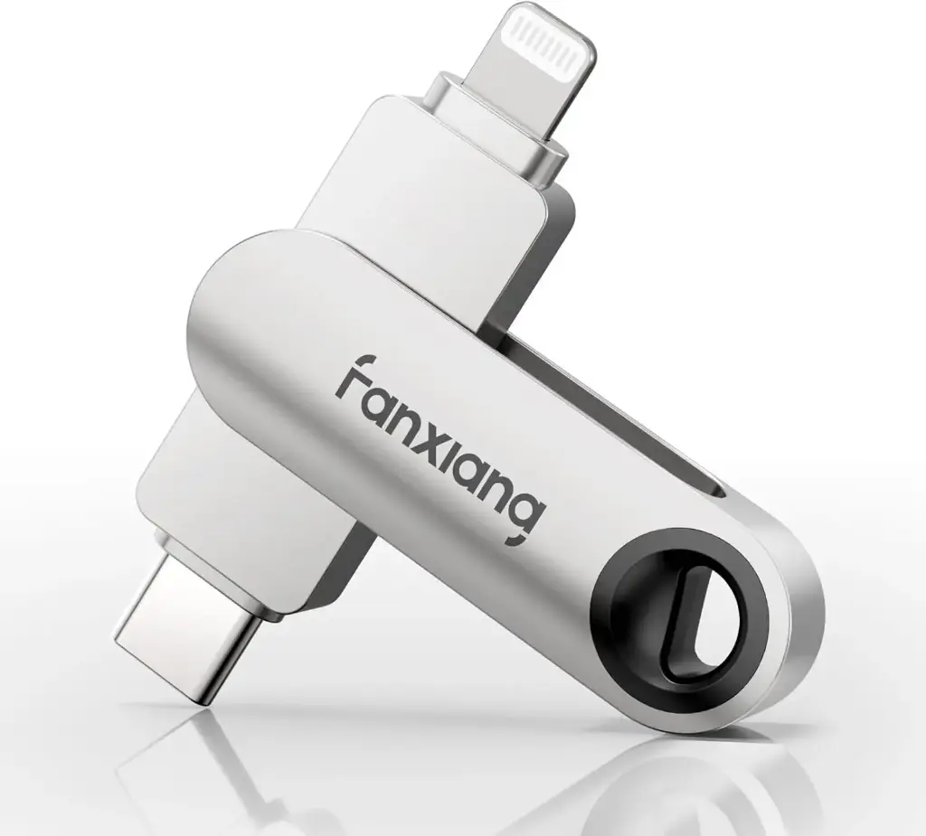 محرك أقراص فلاش Fanxiang F385 260MB/s  عالي السرعة ذاكرة USB مع محرك أقراص فلاش مزدوج النوع C وسرعة نقل البيانات من النوع A، مضغوط، خفيف الوزن، مناسب للحمل، أمان، متوافق (مساحة 128 جيجا)