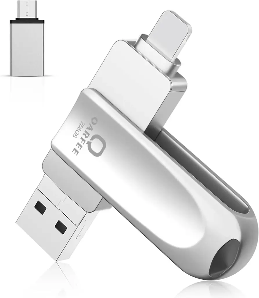  محرك فلاش درايف متوافق مع iPhone، USB Flash Drive، تطبيق غير مطلوب، 256 جيجابايت، 4 في 1، iPad متوافق، ذاكرة USB، سرعة عالية، نسخ احتياطي للبيانات، iOS، USB، Type-C، MMIce [تطبيق غير مطلوب، نموذج ترحيب 2024]