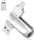  محرك فلاش درايف متوافق مع iPhone، USB Flash Drive، تطبيق غير مطلوب، 256 جيجابايت، 4 في 1، iPad متوافق، ذاكرة USB، سرعة عالية، نسخ احتياطي للبيانات، iOS، USB، Type-C، MMIce [تطبيق غير مطلوب، نموذج ترحيب 2024]