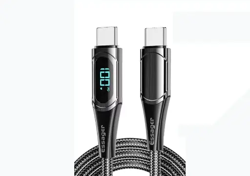 ايساجر كيبل USB نوع C الى 100 واط/5 امبير بي دي للشحن السريع متوافق مع جميع الاجهزة التي تدعم واط سي بطول 2 متر لهاتف ذكي