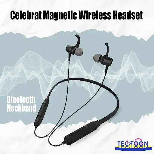  Celebrat Magnetic Wireless Headset Bluetooth Neckband